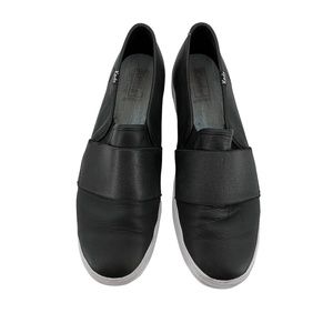 Keds Ortholite Triple Bandeau Black Leather Slip Sneakers On Women's 9.5